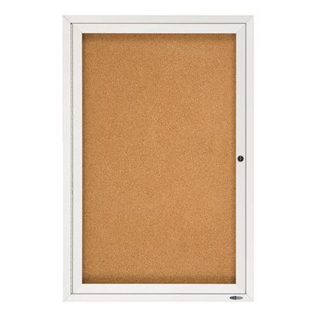 Cork Bulletin Board Aluminum frame, 1 door 36 x 24 in