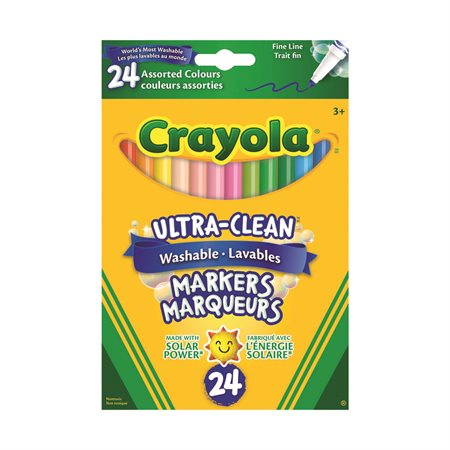 Ultra-Clean Washable Markers Fine tip assorted colours - box of 24