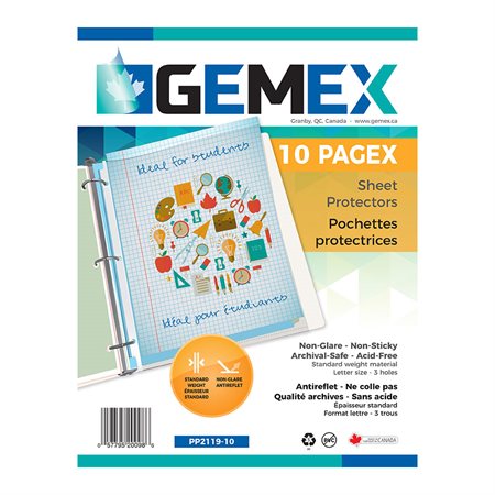 Pagex™ Transparent Page Holder Letter size. Lightweight 0.002". pack of 10