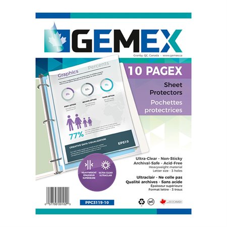 Pagex™ Ultra-Clear Page Holder Heavyweight 0.003” pkg 10