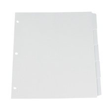 Plain tab dividers White 5 tabs