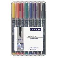 Lumocolor® Permanent Marker Super fine. 0.4 mm Package of 8 assorted colours