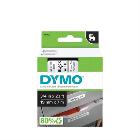 D1 Tape Cassette for Dymo® Labeller 19 mm x 7 m black on white