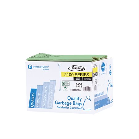 Biosak® 2100 Series Biodegradable and Compostable Garbage Bags Extra-strong 35 x 50” (box 75)