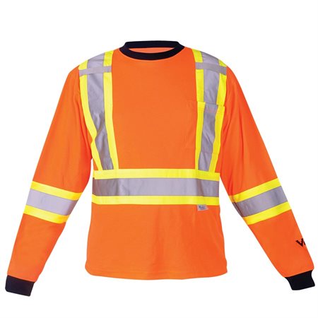 Safety Cotton Lined Long Sleeve Shirt Orange L
