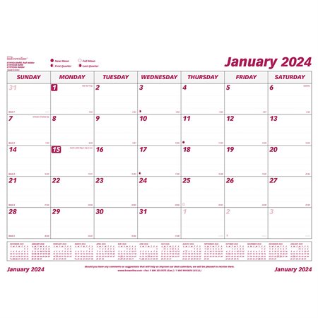 Recharge pour calendrier de bureau mensuel (2024) 23-1 / 2 x 18-3 / 8 po