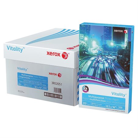 Papier à usages multiples Xerox Vitality™ 20 lb. Paquet de 500. légal