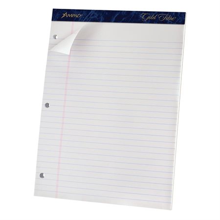 Gold Fibre™ Office Pad College Ruled 9 / 32".  3-hole punched. 70 sheets.