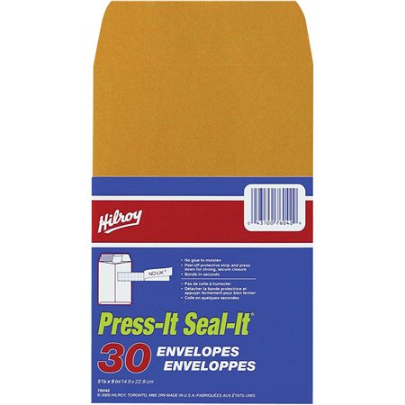 Press-it Seal-it® Kraft Envelope 5-7 / 8 x 9 in. (30)