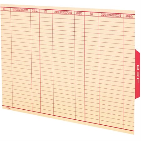 End Tab File Folder Out Guide legal size