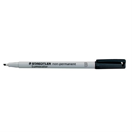 Lumocolor Non Permanent Marker Chisel tip 1 or 2.5 mm. black