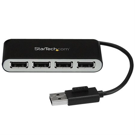 Concentrateur USB 2.0 portable à 4 ports avec câble intégré