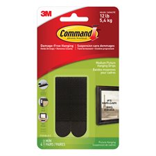 Command™ Picture Hanging Strips Package of 4 black, holds up to 12 lbs