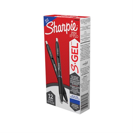 Stylo Sharpie S.Gel rétractable 0,7 mm encre bleue, noir