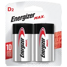 Max Alkaline Batteries D pkg 2
