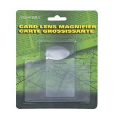 Card Magnifying Glass Credit card size (2 x 3-1/2”), with protective carrying case.