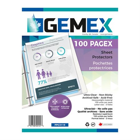 Pagex™ Ultra-Clear Page Holder Heavyweight 0.003” box 100