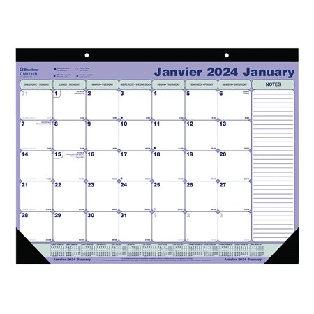 Monthly Desk Pad Calendar (2024) 21-1 / 4 x 16 in. bilingual