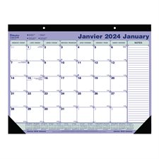Calendrier sous-main mensuel (2024) 21-1/4 x 16 po bilingue