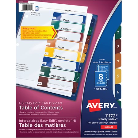Ready Index® Easy Edit Dividers 1-8