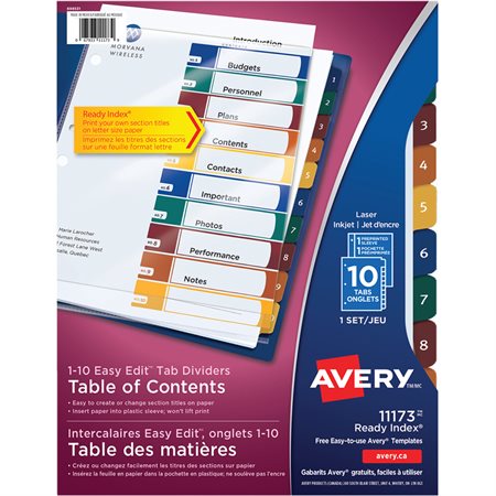 Ready Index® Easy Edit Dividers 1-10