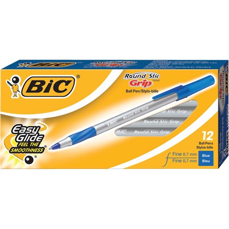Round Stic™ Grip Ballpoint Pens Fine point blue