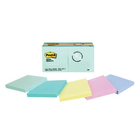 Post-it® Original Notes – Beachside Café 3 x 3 in. 100-sheet pad (pkg 12)