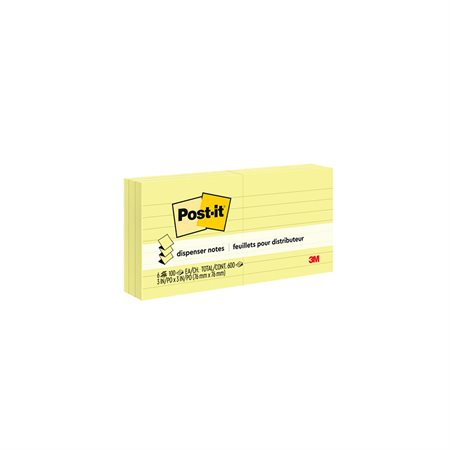 Feuillets éclair Post-it® ligné, jaune