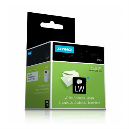Étiquettes d'adresse pour imprimantes LabelWriter® 1-1 / 8 x 3-1 / 2" (2 roul. de 130)