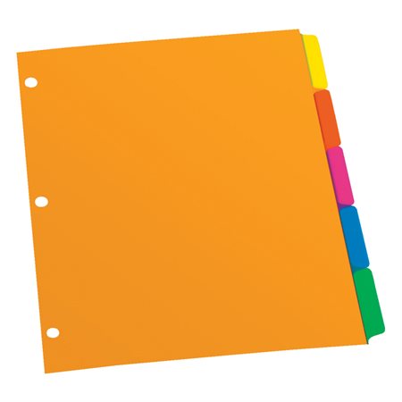 Poly Plain Tab Dividers 5 tabs