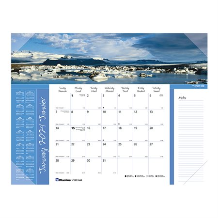 Monthly Desk Pad Calendar (2025) World panoramas