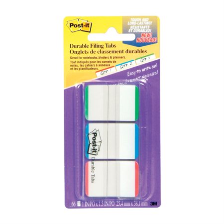 Post-it® Durable Index Tabs White space for annotation green, blue, red