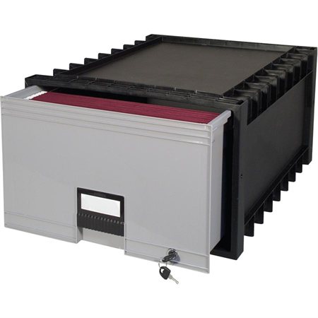 Storage Drawer Legal, with lock. 24-1 / 4 x 18-1 / 4 x 11-3 / 8"H. black / grey