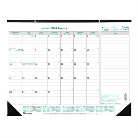 EcoLogix® Monthly Desk Pad Calendar (2025)