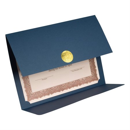 St.James™ Elite Medallion Fold Certificate Holder Gold medallion blue