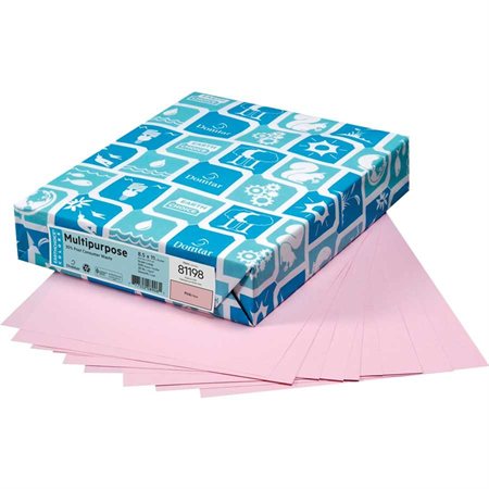 Papier de couleur à usages multiples Lettermak® Format lettre - 8-1 / 2 x 11" rose