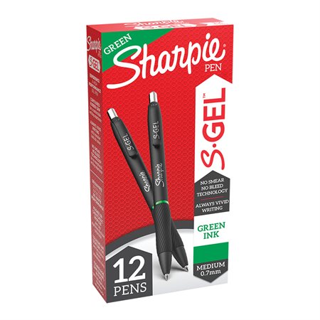 Sharpie S.Gel Retractable Pen 0.7 mm green ink, black