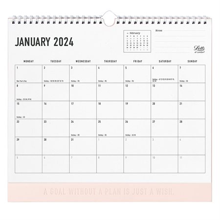 Conscious Wall Calendar (2024) rosewater