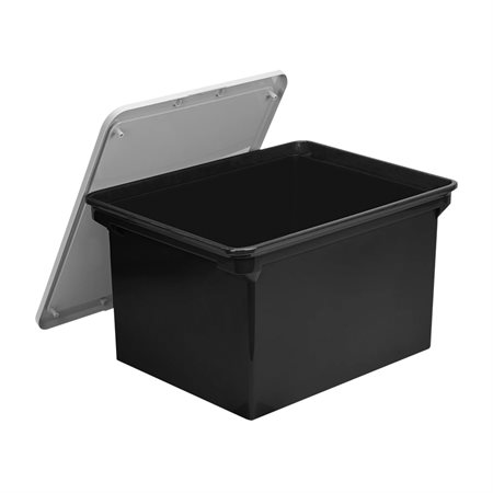Boîte de rangement empilable en plastique noir