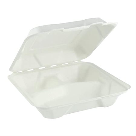 Hinged Lid Container 3 compartments 9 x 9 in.