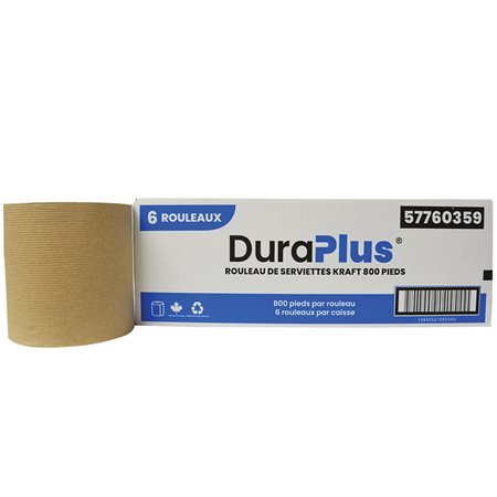 DuraPlus® Hardwound Paper Towel box of 6 rolls, 7.8 in x 800 ft