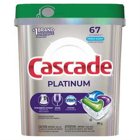 Platinum Dishwasher Detergent ActionPacs package of 67
