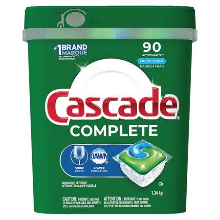 Complete Dishwasher Detergent ActionPacs package of 90