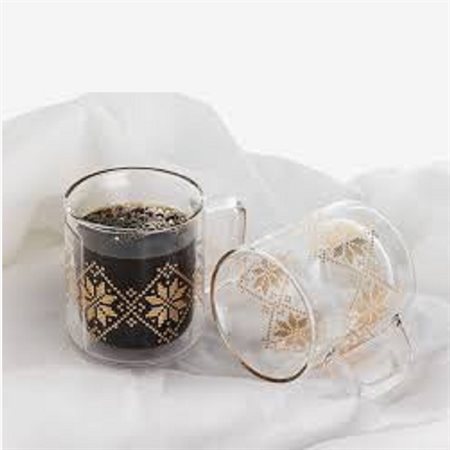 Clear glass mug set "Fairisle"