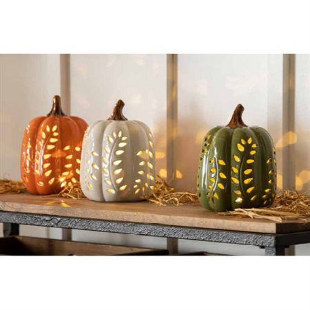 Ceramic lighted pumpkin
