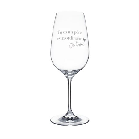 Wine glass "Tu es un père extraordinaire - Je t'aime"