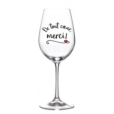 Wine glass "De tout coeur, merci !"