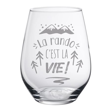 Stemless wine glass "La rando, c'est la vie"