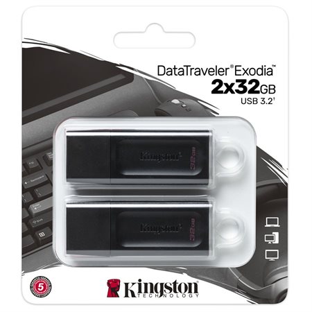 DOUBLE PACKAGING KINGSTON 32GB EXODIA USB DRIVE