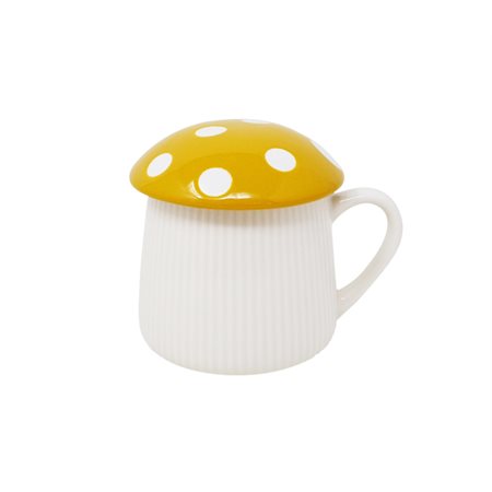 Yellow mushroom mug